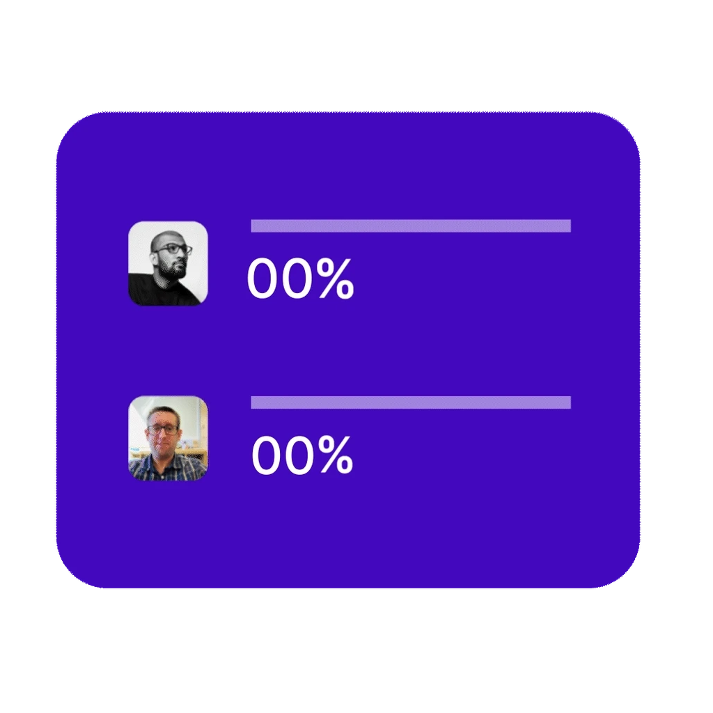 Comparison ranking UI with avatars