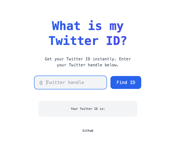 What is my Twitter ID — handle in, numeric ID out